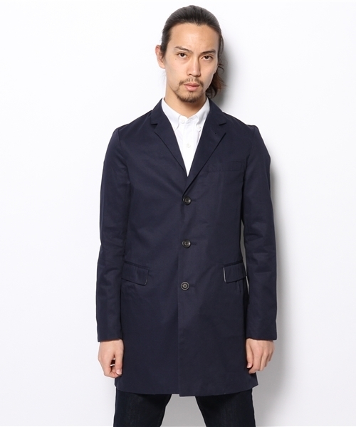 AMERICAN RAG CIE（アメリカンラグシー）の「AMERICAN RAG CIE コットンチェスターコート 114-AKS-M141-CO029∴（チェスターコート・メンズ・ネイビー/ベージュ/カーキ・2/1/3）」の4枚目の写真