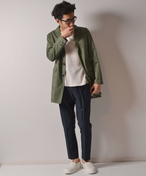 AMERICAN RAG CIE（アメリカンラグシー）の「AMERICAN RAG CIE コットンチェスターコート 114-AKS-M141-CO029∴（チェスターコート・メンズ・ネイビー/ベージュ/カーキ・2/1/3）」の17枚目の写真