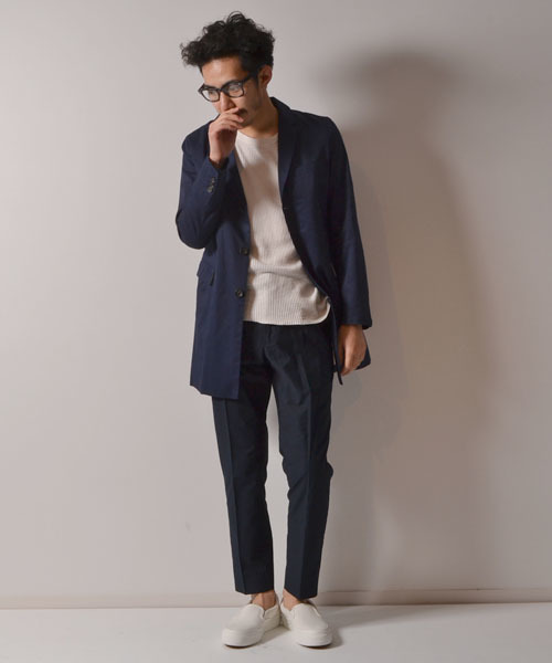 AMERICAN RAG CIE（アメリカンラグシー）の「AMERICAN RAG CIE コットンチェスターコート 114-AKS-M141-CO029∴（チェスターコート・メンズ・ネイビー/ベージュ/カーキ・2/1/3）」の12枚目の写真