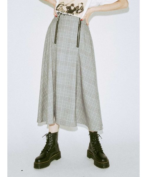 jouetie(ジュエティ)の「ダブルジップフレアスカート(スカート・レディース・ブラック/ベージュ/グレー/ブルー・MEDIUM)」の3枚目の写真