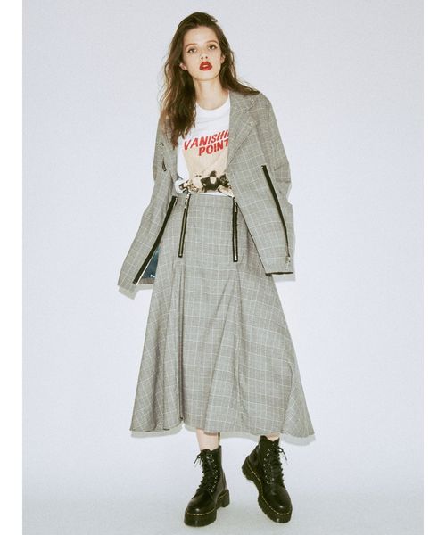 jouetie(ジュエティ)の「ダブルジップフレアスカート(スカート・レディース・ブラック/ベージュ/グレー/ブルー・MEDIUM)」の9枚目の写真