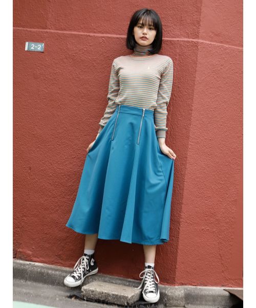 jouetie(ジュエティ)の「ダブルジップフレアスカート(スカート・レディース・ブラック/ベージュ/グレー/ブルー・MEDIUM)」の11枚目の写真