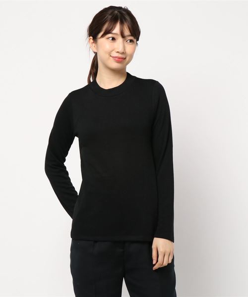 Green Parks(グリーンパークス)の「・SUGAR SPOON ウラキモウハイネック*(Tシャツ/カットソー)」|ブラック