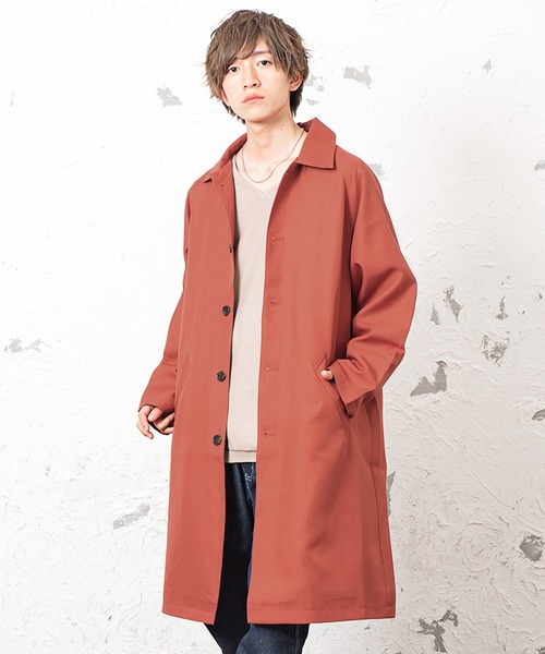 MinoriTY（マイノリティ）の「ビッグシルエットステンカラーコート スプリングコート ライトアウター（ステンカラーコート・メンズ・ブラック/ベージュ/ブルーグリーン/テラコッタ・M/L）」の2枚目の写真