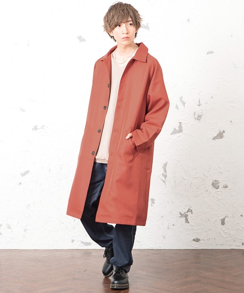 MinoriTY（マイノリティ）の「ビッグシルエットステンカラーコート スプリングコート ライトアウター（ステンカラーコート・メンズ・ブラック/ベージュ/ブルーグリーン/テラコッタ・M/L）」の5枚目の写真