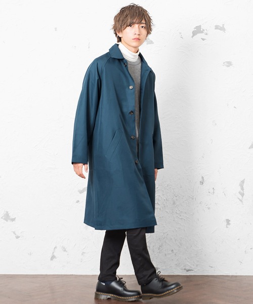 MinoriTY（マイノリティ）の「ビッグシルエットステンカラーコート スプリングコート ライトアウター（ステンカラーコート・メンズ・ブラック/ベージュ/ブルーグリーン/テラコッタ・M/L）」の14枚目の写真