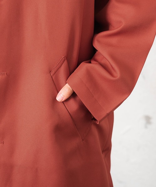 MinoriTY（マイノリティ）の「ビッグシルエットステンカラーコート スプリングコート ライトアウター（ステンカラーコート・メンズ・ブラック/ベージュ/ブルーグリーン/テラコッタ・M/L）」の15枚目の写真