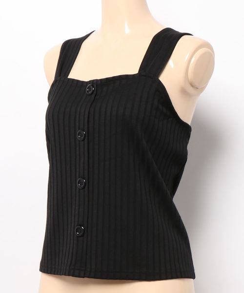 SpRay（スプレイ）の「ワイドリブバッククロスタンク（タンクトップ・レディース・ブラック/アイボリー/モカ/グレイッシュベージュ/ダークオレンジ・FREE）」の7枚目の写真