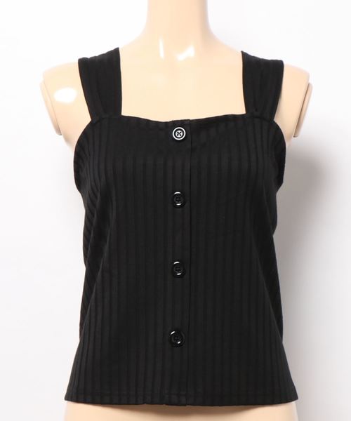 SpRay（スプレイ）の「ワイドリブバッククロスタンク（タンクトップ・レディース・ブラック/アイボリー/モカ/グレイッシュベージュ/ダークオレンジ・FREE）」の10枚目の写真