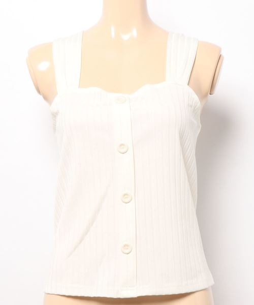 SpRay（スプレイ）の「ワイドリブバッククロスタンク（タンクトップ・レディース・ブラック/アイボリー/モカ/グレイッシュベージュ/ダークオレンジ・FREE）」の9枚目の写真