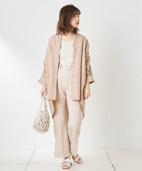 natural couture（ナチュラルクチュール）の「カットジョーゼットサイドペンツパンツ（その他パンツ・レディース・ブルー/ベージュ/ライトベージュ・SMALL/LARGE/MEDIUM）」の6枚目の写真