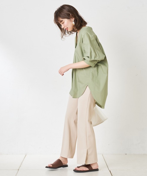 natural couture（ナチュラルクチュール）の「カットジョーゼットサイドペンツパンツ（その他パンツ・レディース・ブルー/ベージュ/ライトベージュ・SMALL/LARGE/MEDIUM）」の18枚目の写真