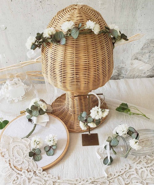 m.soeur（エムスール）の「シロツメクサのバングル＊（バングル/リストバンド・レディース・グリーン・FREE）」の3枚目の写真