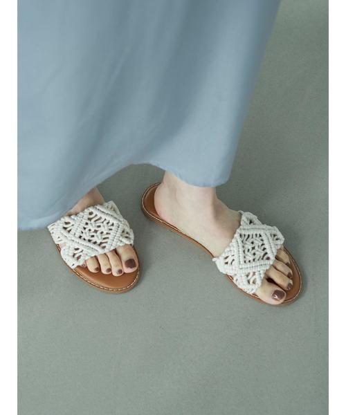 AMERICAN HOLIC（アメリカンホリック）の「マクラメフラットサンダル　＊（サンダル・レディース・ベージュ/アイボリー・S/M/L）」の12枚目の写真