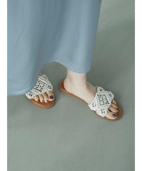 AMERICAN HOLIC（アメリカンホリック）の「マクラメフラットサンダル　＊（サンダル・レディース・ベージュ/アイボリー・S/M/L）」の11枚目の写真