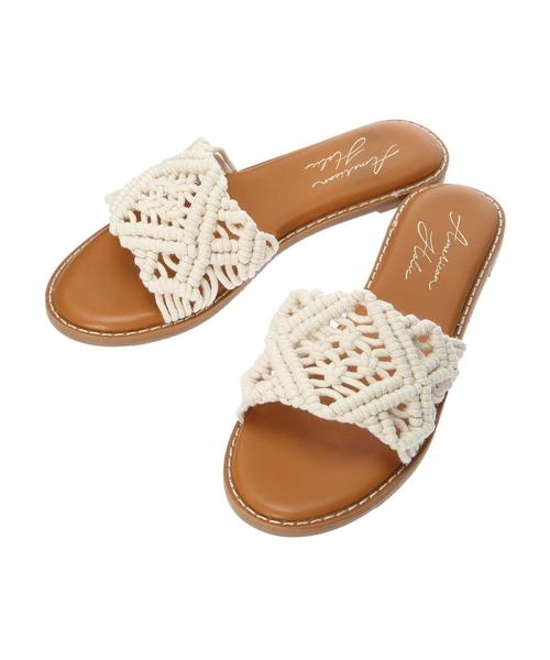 AMERICAN HOLIC（アメリカンホリック）の「マクラメフラットサンダル　＊（サンダル・レディース・ベージュ/アイボリー・S/M/L）」の10枚目の写真