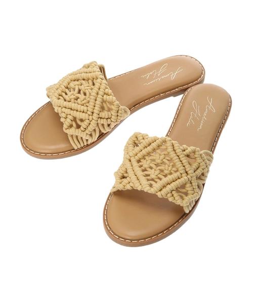 AMERICAN HOLIC（アメリカンホリック）の「マクラメフラットサンダル　＊（サンダル・レディース・ベージュ/アイボリー・S/M/L）」の9枚目の写真