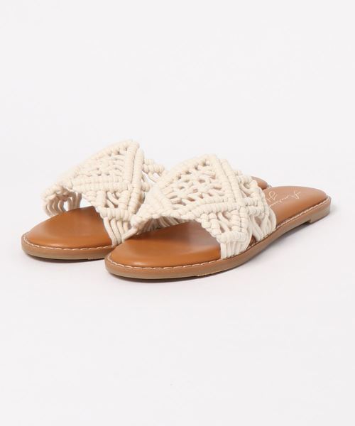 AMERICAN HOLIC（アメリカンホリック）の「マクラメフラットサンダル　＊（サンダル・レディース・ベージュ/アイボリー・S/M/L）」の3枚目の写真