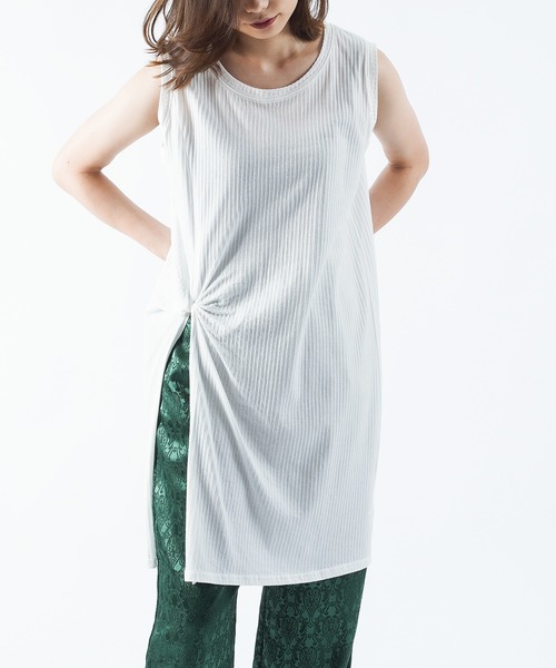 Ambre Neige(アンブルネージュ)の「ノースリーブチュニック/【WEB/EC限定商品】(Tシャツ/カットソー・レディース・オフホワイト/ベージュ・FREE)」の4枚目の写真