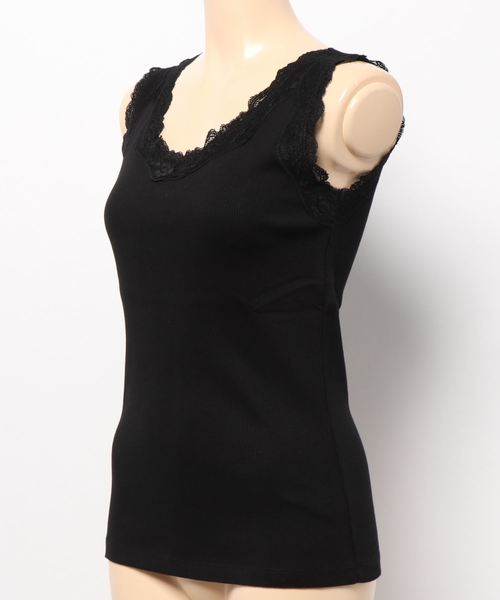 AMERICAN HOLIC（アメリカンホリック）の「レーステレコタンクトップ　＊（タンクトップ・レディース・チャコールグレー/ブラック/オフホワイト/アイボリー・M/L）」の5枚目の写真