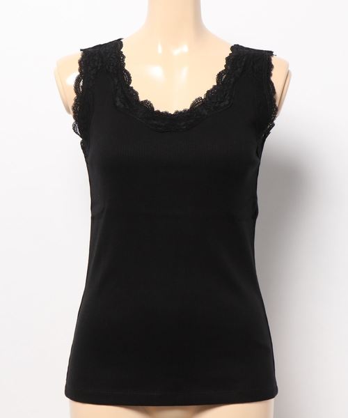 AMERICAN HOLIC（アメリカンホリック）の「レーステレコタンクトップ　＊（タンクトップ・レディース・チャコールグレー/ブラック/オフホワイト/アイボリー・M/L）」の7枚目の写真