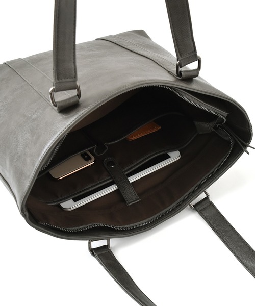 VitaFelice（ヴィータフェリーチェ）の「スクエアビッグトートバッグ（ビジネスバッグ・メンズ・ブラウン/ダークグレー/ブラック/ダークブラウン・FREE）」の18枚目の写真