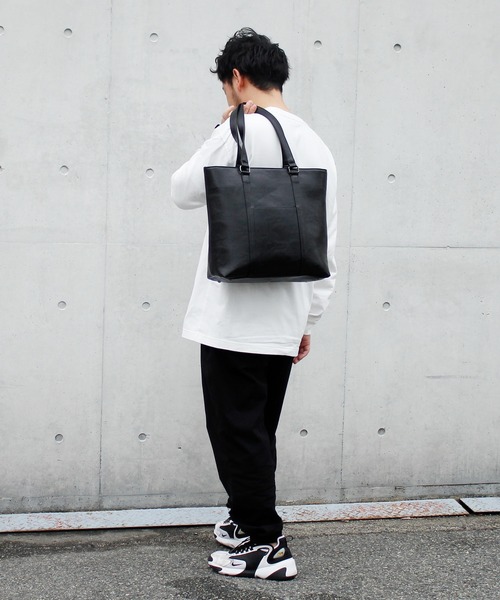 VitaFelice（ヴィータフェリーチェ）の「スクエアビッグトートバッグ（ビジネスバッグ・メンズ・ブラウン/ダークグレー/ブラック/ダークブラウン・FREE）」の12枚目の写真