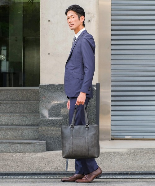 VitaFelice（ヴィータフェリーチェ）の「スクエアビッグトートバッグ（ビジネスバッグ・メンズ・ブラウン/ダークグレー/ブラック/ダークブラウン・FREE）」の9枚目の写真