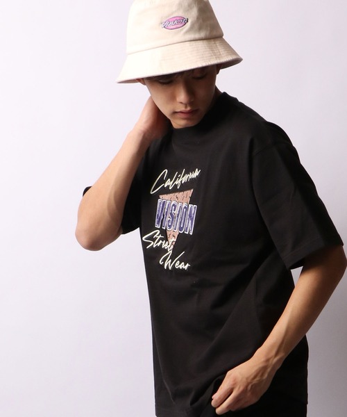 VISION STREET WEAR(ヴィジョンストリートウェア)の「VISION STREET WEAR ヴィンテージ刺繍バケットハット(ハット・メンズ・ブラック/アイボリー/ダークパープル・FREE)」の5枚目の写真