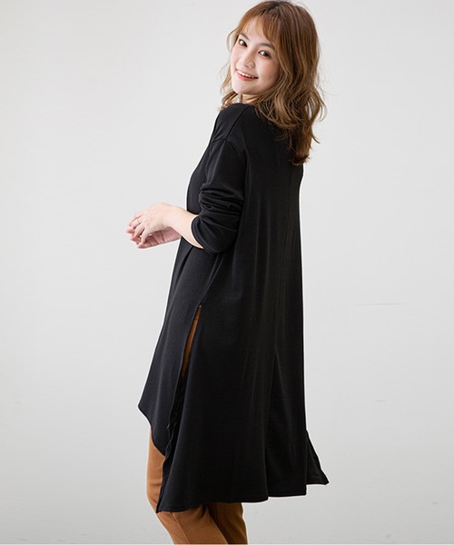 Amulet(アミュレット)の「スリット入り長袖チュニック(チュニック・レディース・ホワイト/ブラック/グレー・FREE)」の9枚目の写真
