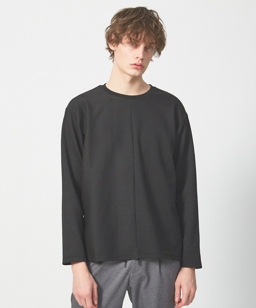 ABAHOUSE(アバハウス)の「ジャガード切り替えクルーネック カットソー(Tシャツ/カットソー・メンズ・ブラック/ネイビー/グレー・44/46/48)」の11枚目の写真