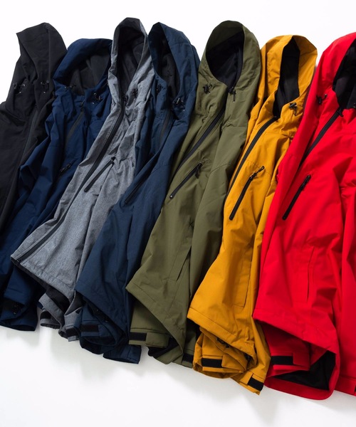 Blue Standard (ブルースタンダード)の「【BLUE STANDARD】撥水防風ストレッチジャケット ナイロンジャケット/マウンテンパーカー 耐水圧10000mm(マウンテンパーカー・メンズ・ブラック/カーキ/ブルー/ネイビー/杢グレー/マスタード/レッド/ブルー系その他/スミクロ・LARGE/XX-LARGE/SMALL/MEDIUM/X-LARGE)」の11枚目の写真