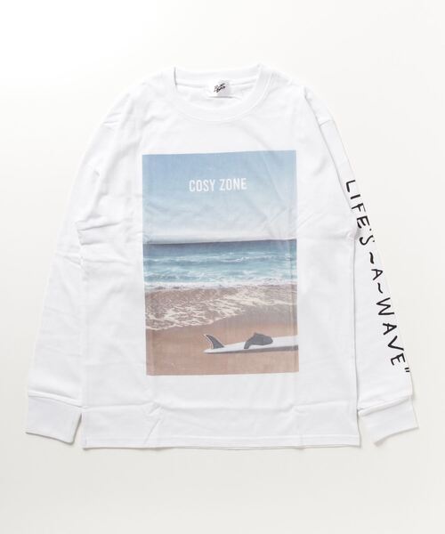 Mag.（マグ）の「【サーフプリント】長袖Tシャツ（Tシャツ/カットソー・メンズ・グレー/ホワイト/ブラック・LARGE/MEDIUM）」の2枚目の写真
