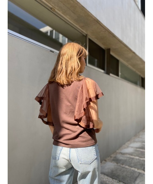 rienda（リエンダ）の「袖チュールカットトップス（Tシャツ/カットソー・レディース・ライトピンク/ブラック/ブラウン・FREE）」の20枚目の写真