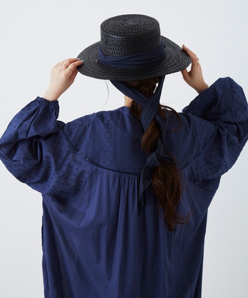 Libra Cue（リブラ キュー）の「ジャガードスリーブコットンワンピース（ワンピース・レディース・カーキ/ブラック/ネイビー/アイボリー・FREE）」の19枚目の写真