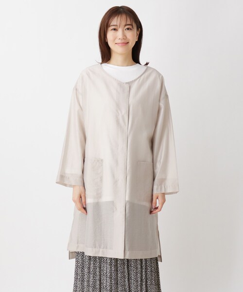 SHOO・LA・RUE(シューラルー)の「◆シアークルーネックコート(ノーカラーコート・レディース・ブラック/ナチュラル・00)」の6枚目の写真