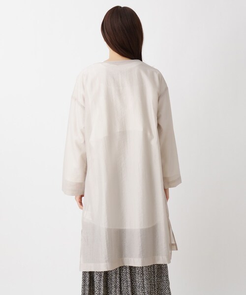 SHOO・LA・RUE(シューラルー)の「◆シアークルーネックコート(ノーカラーコート・レディース・ブラック/ナチュラル・00)」の10枚目の写真