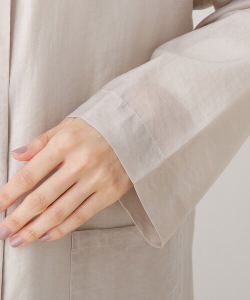 SHOO・LA・RUE(シューラルー)の「◆シアークルーネックコート(ノーカラーコート・レディース・ブラック/ナチュラル・00)」の9枚目の写真