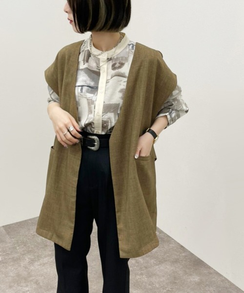 apres jour mignon（アプレジュールミニョン）の「ノースリジレ 【ZOZOTOWN限定アイテム】（ベスト・レディース・ブラウン系その他/ベージュ/カーキ・フリー/X-LARGE）」の2枚目の写真