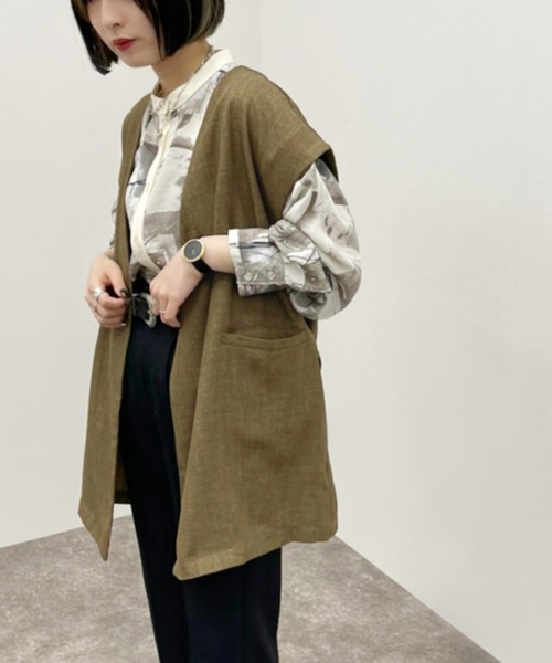 apres jour mignon（アプレジュールミニョン）の「ノースリジレ 【ZOZOTOWN限定アイテム】（ベスト・レディース・ブラウン系その他/ベージュ/カーキ・フリー/X-LARGE）」の4枚目の写真