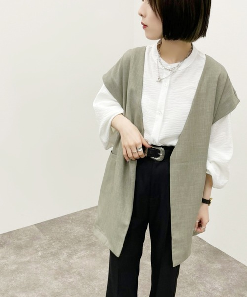 apres jour mignon（アプレジュールミニョン）の「ノースリジレ 【ZOZOTOWN限定アイテム】（ベスト・レディース・ブラウン系その他/ベージュ/カーキ・フリー/X-LARGE）」の16枚目の写真