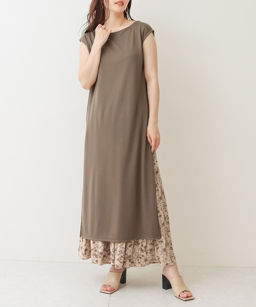 セール セットアップ ノースリーブtシャツワンピース フラワープリーツスカート ワンピース Social Girl ソーシャルガール のファッション通販 Zozotown