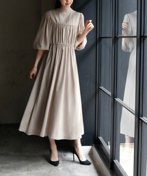 girl（ガール）の「前後2WAYハイネックギャザー フレア ロング 結婚式 ワンピース パーティードレス オケージョンドレス お呼ばれ 二次会 成人式 同窓会 謝恩会【洗える】（ドレス）」