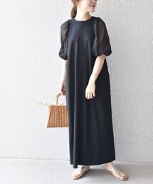 【WEB限定】〈手洗い可能〉ボリュームスリーブデザインカットワンピース◇