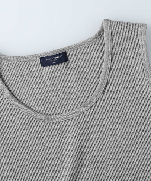 BACK NUMBER（バックナンバー）の「【BACK NUMBER】「TOUGH AGE」 ワッフルタンクトップ（タンクトップ・メンズ・グレー/ブラック/ダークベージュ/ホワイト・M/XL/L）」の9枚目の写真