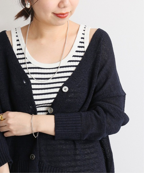 IENA(イエナ)の「スーピマ針抜きリブタンクトップ◆(Tシャツ/カットソー・レディース・チャコールグレー/ホワイト/ネイビー/ダークブルー・FREE)」の4枚目の写真