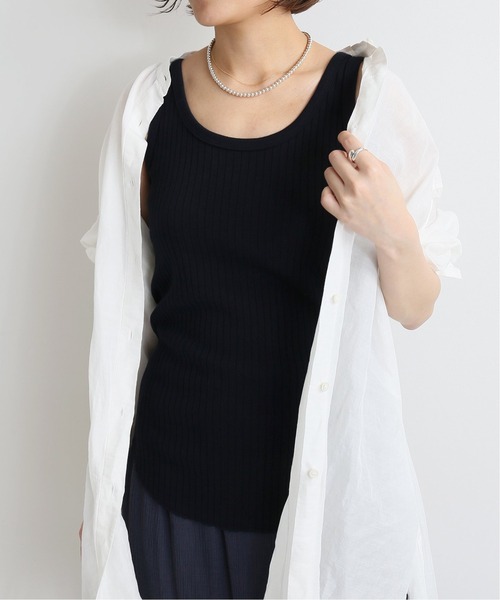 IENA - 【新品】イエナ　針抜きリブタンクトップ　ベージュ IENA - 【新品】イエナ 針抜きリブタンクトップ ベージュの通販