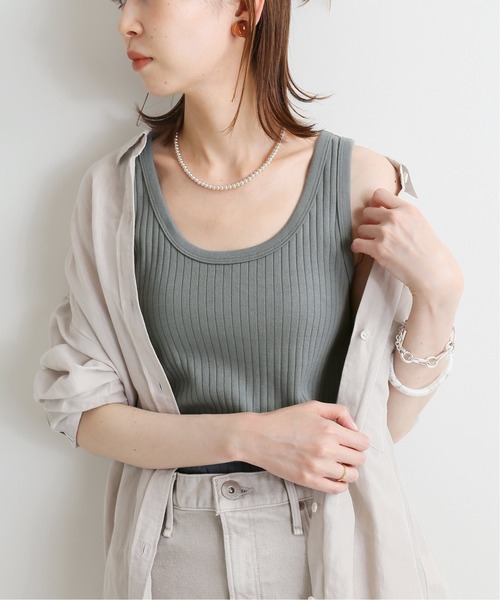 IENA - 【新品】イエナ　針抜きリブタンクトップ　ベージュ スーピマハリヌキリブタンクトップ◇（タンクトップ）｜IENA