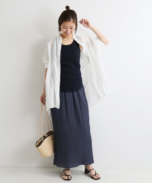 IENA(イエナ)の「スーピマ針抜きリブタンクトップ◆(Tシャツ/カットソー・レディース・チャコールグレー/ホワイト/ネイビー/ダークブルー・FREE)」の16枚目の写真