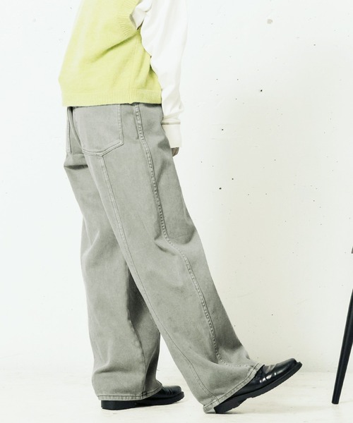 mikke(ミッケ)の「カツラギデニム ハイウエストカーブパンツ(デニムパンツ・レディース・チャコールグレー/ライトブルー/ネイビー/カーキ/ブルー/キナリ・S/M/L)」の15枚目の写真